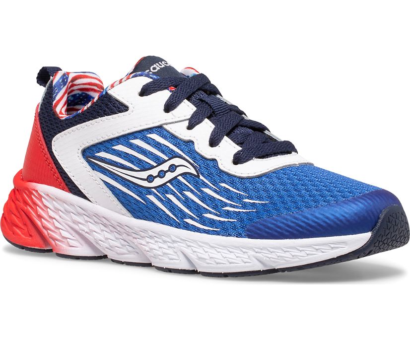 Saucony Wind Lace Kids' Sneakers Red / White / Blue | AU 771JPQJ